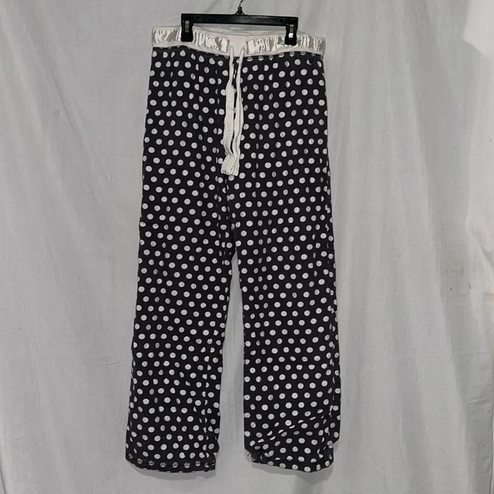 black & white polka dot Aerie heavy lined pajama pants size small